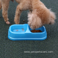 Double Plastic Bowls Puppy Food Cups Dog Bowl